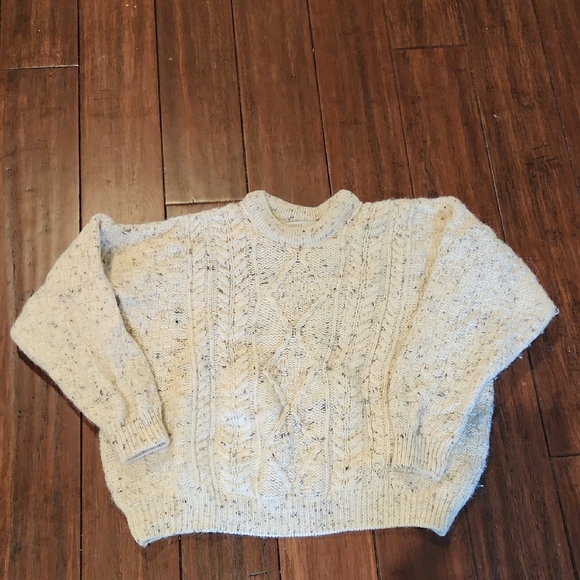 Country Collection Sweaters - Irish Wool Cozy Cream Cable Knit Sweater